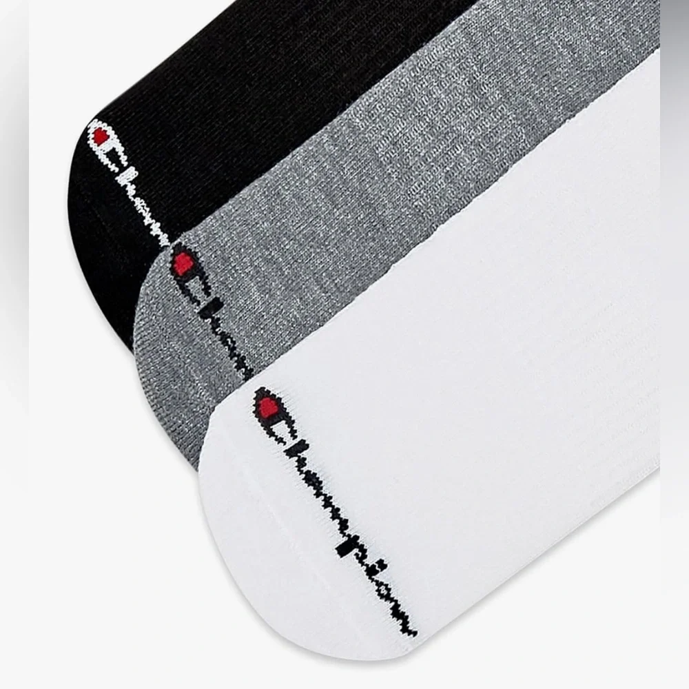 NEW Champion Men’s Performance Cushion Crew Socks 5 Pairs White Black Gray